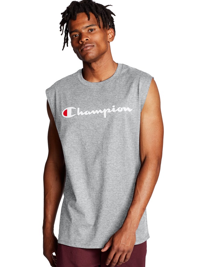 Champion Classic Jersey Script Logo Tanktop Heren - Grijs - Belgie 5279KCXPY